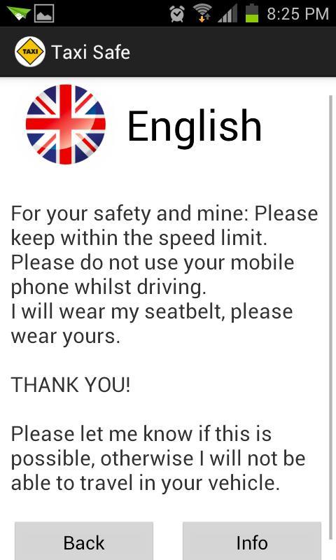 Safe Taxi Travel