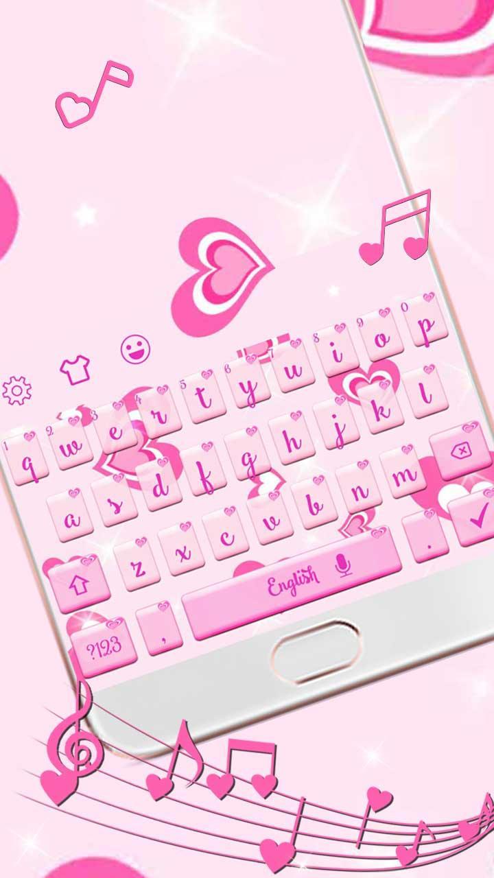 Pink hearts love keyboard