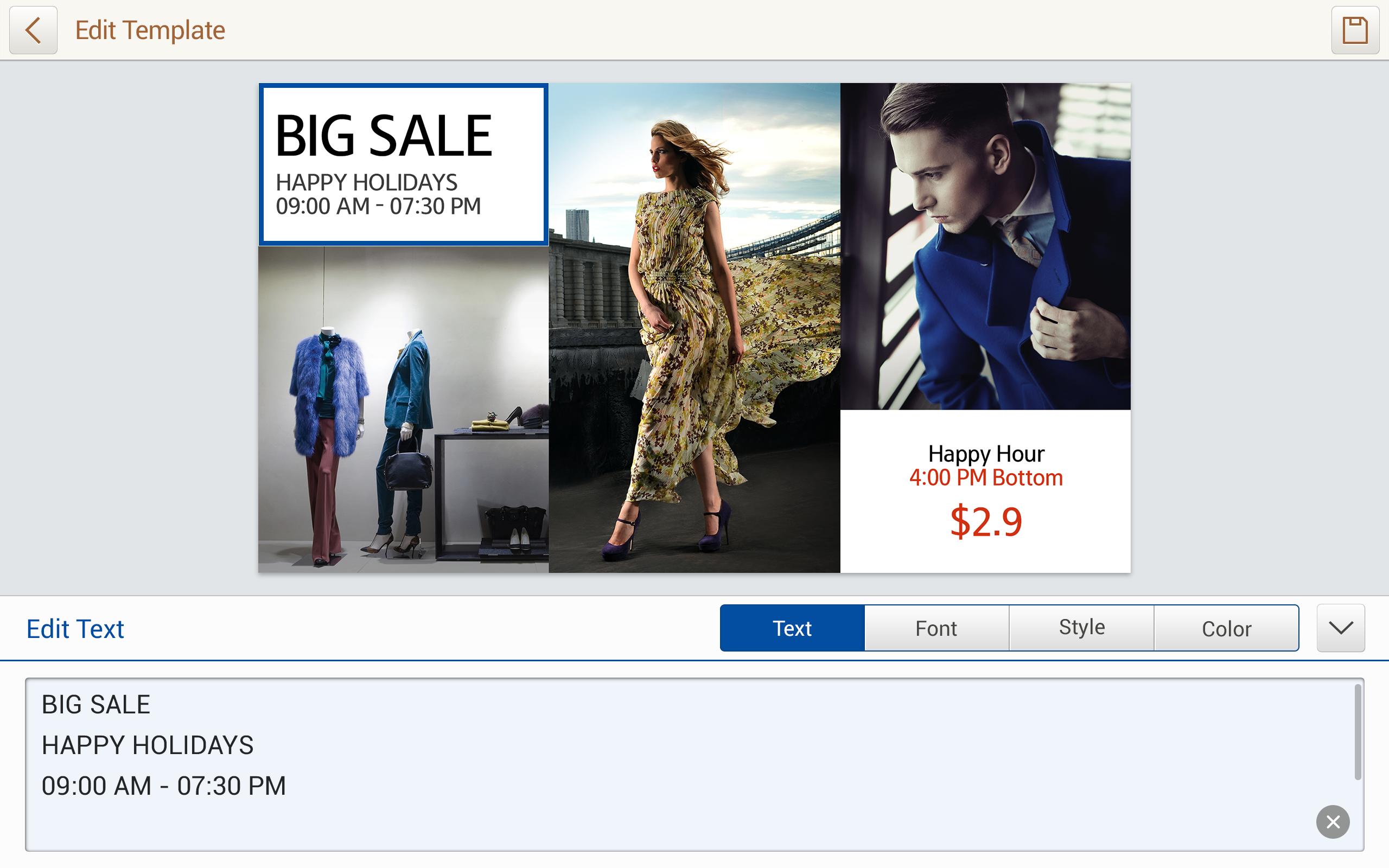 MagicInfo Tab Content Manager