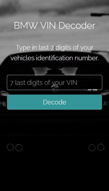 BMW VIN Decoder