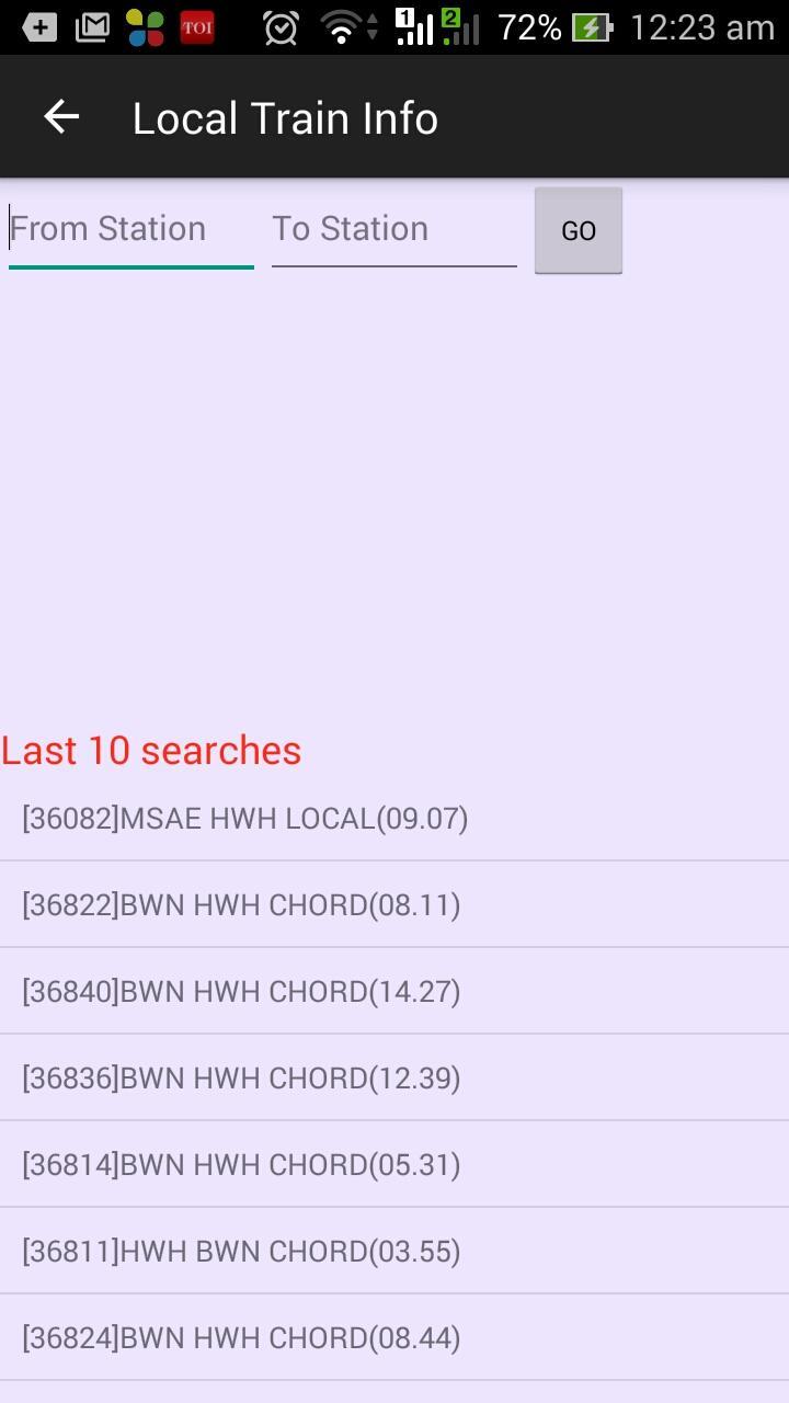 Local Train Running Status