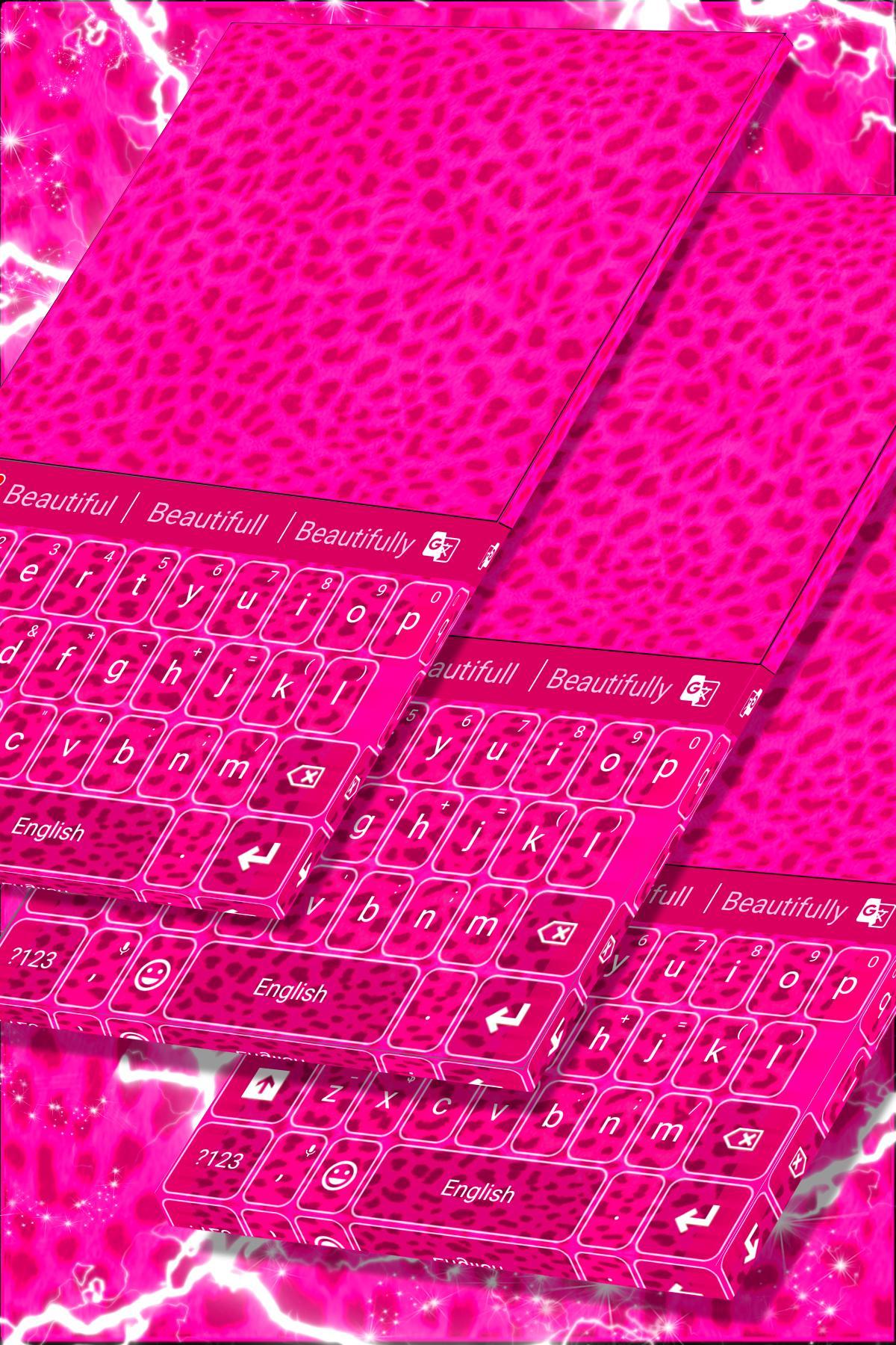 Keyboard Pink Cheetah Theme