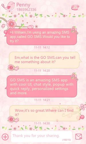 GO SMS Pro Love Petal Theme EX