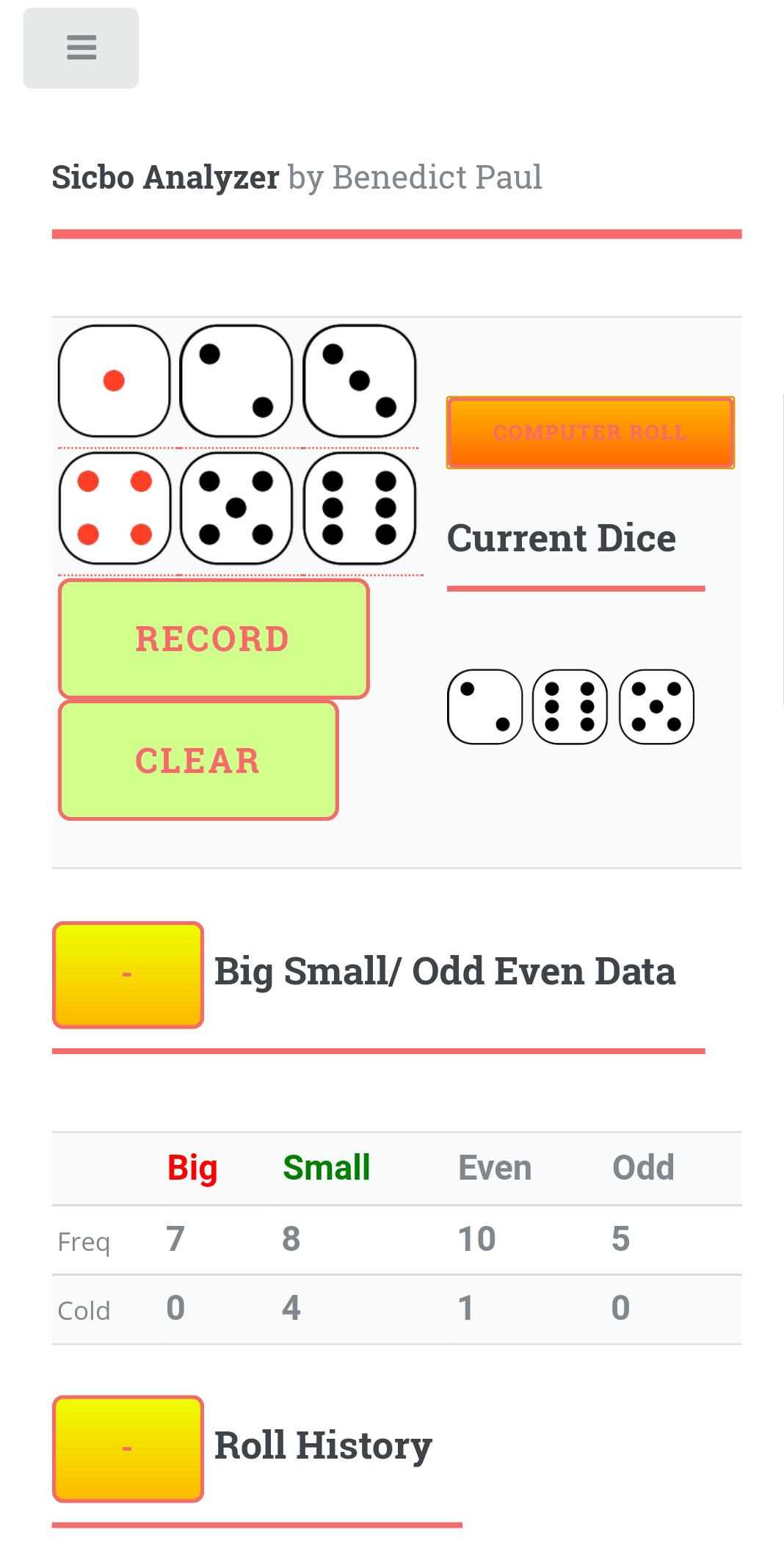 Sicbo Analyzer Trial Edition