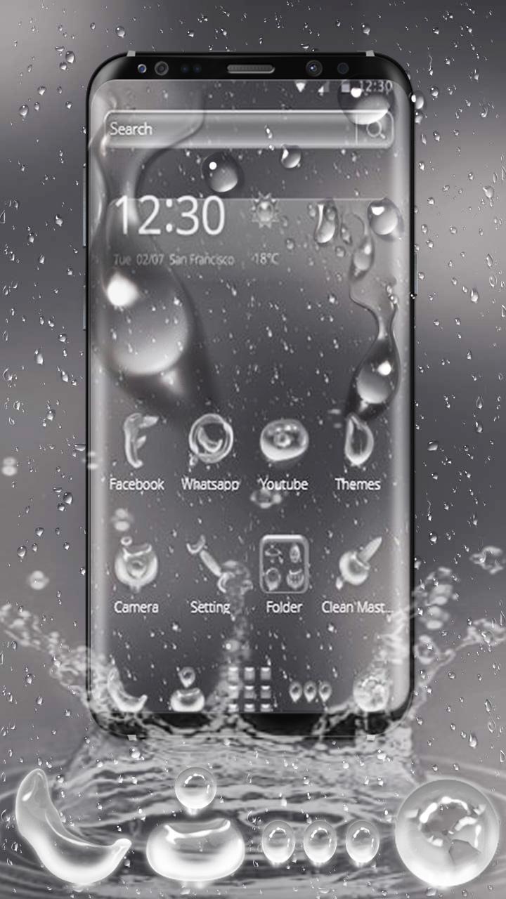 Rainy Water Glass Theme
