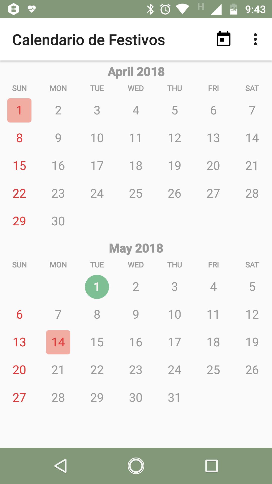 Calendario Festivos Colombia