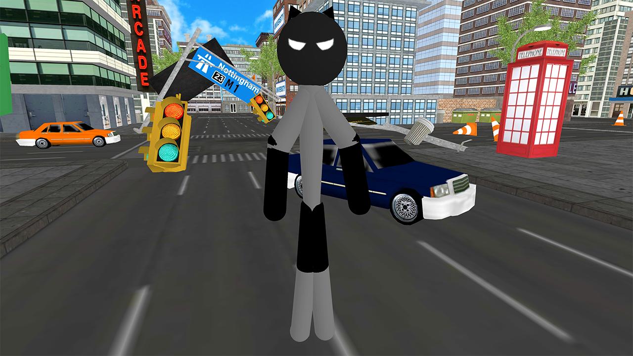 Bat Stickman Rope Hero City Rescue Gangster Crime