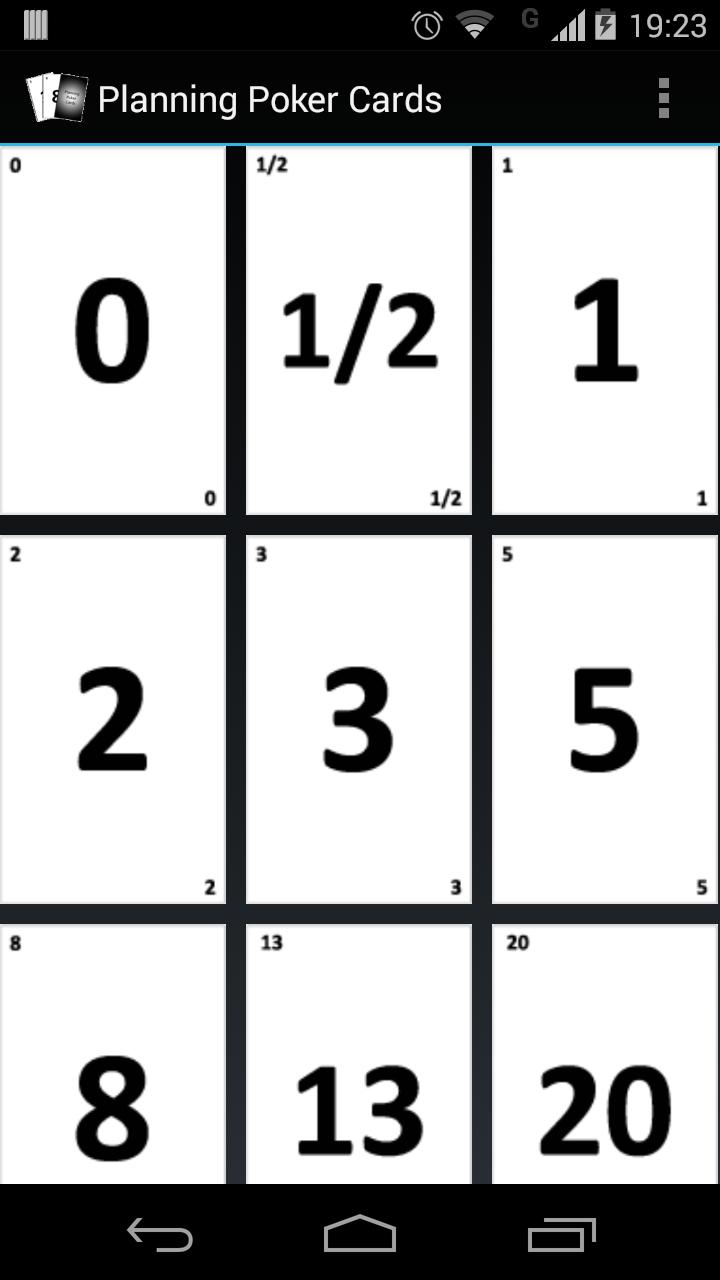 Complete Planning Poker Cards