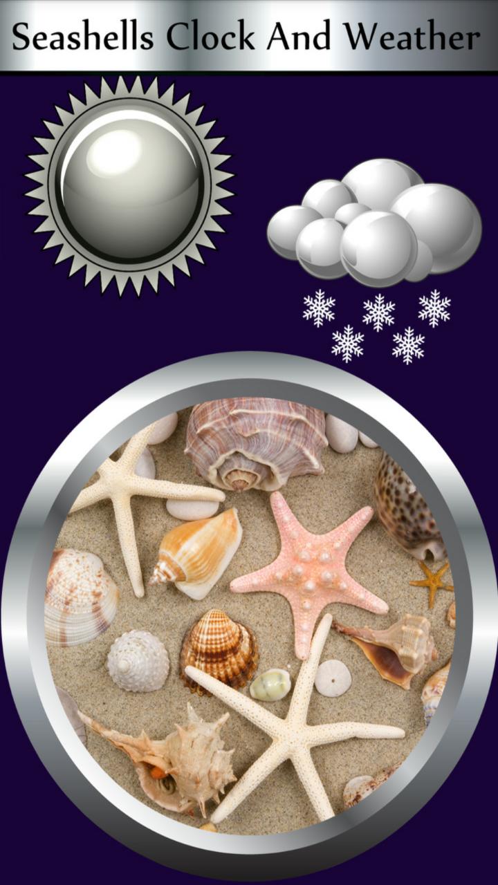 Seashells Clock And Weather