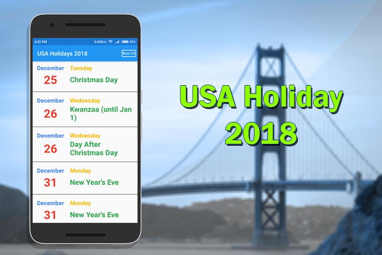 USA Holiday List 2018