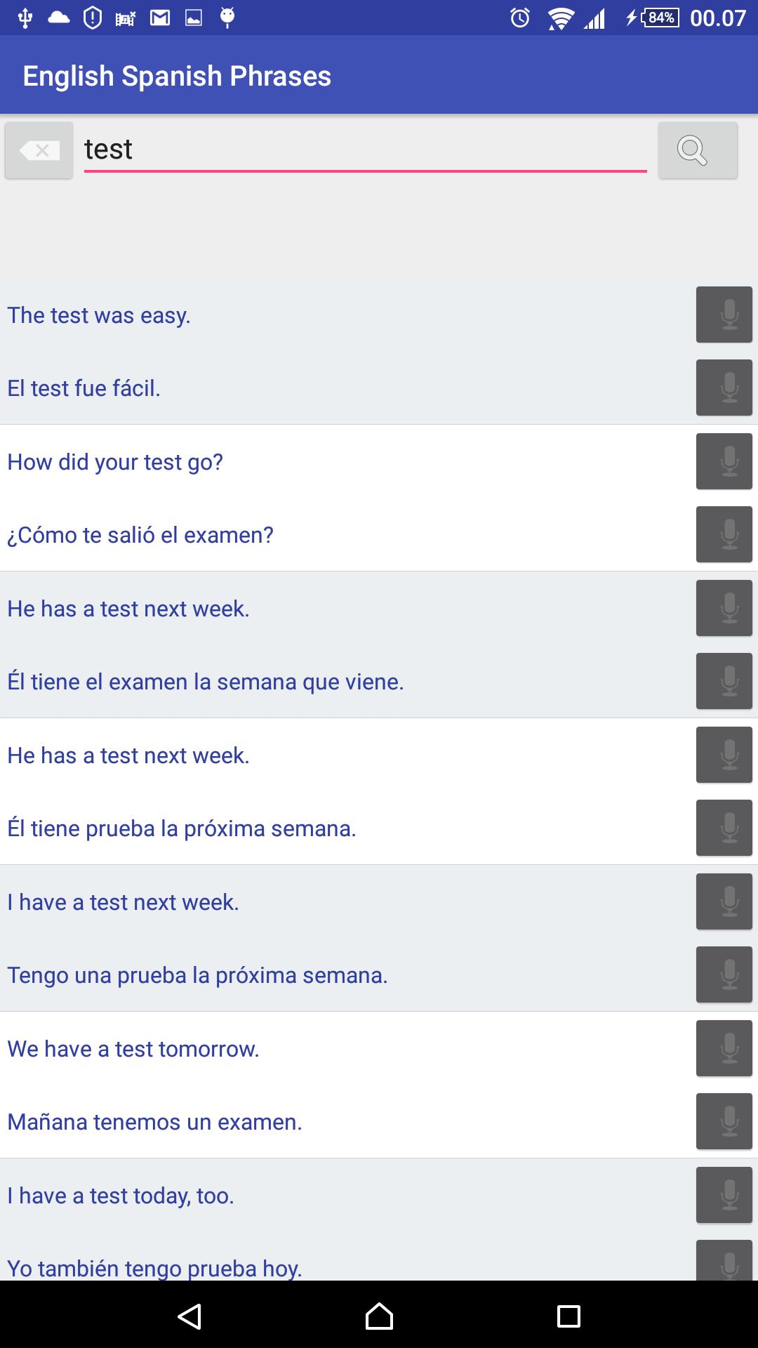 English Spanish offline phrases