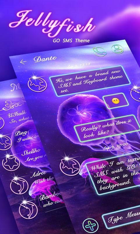 (FREE) GO SMS JELLYFISH THEME