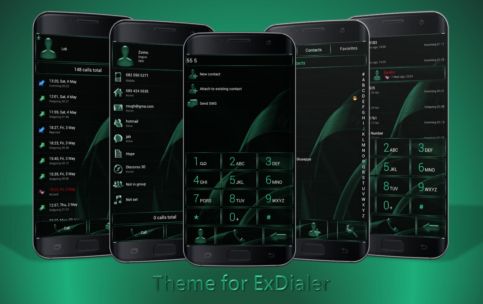 Dialer MetalGate Green theme