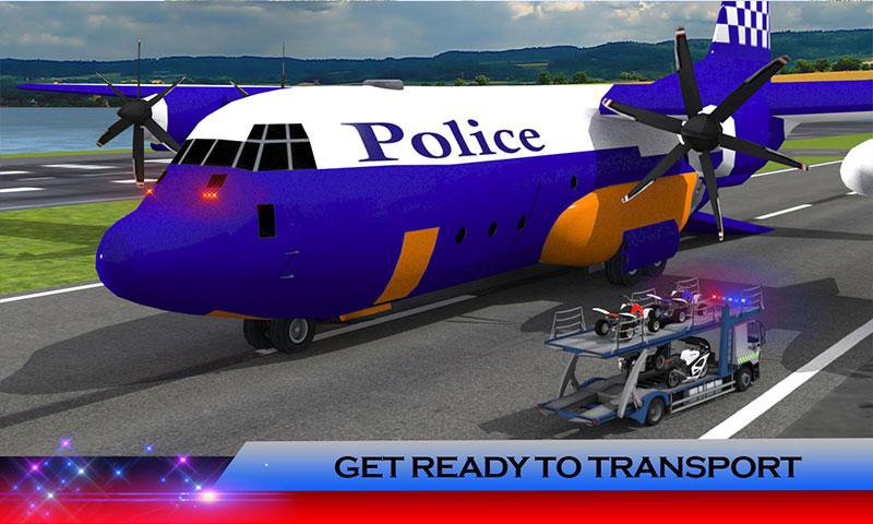 US Police Airplane: Kids Moto Transporter Games