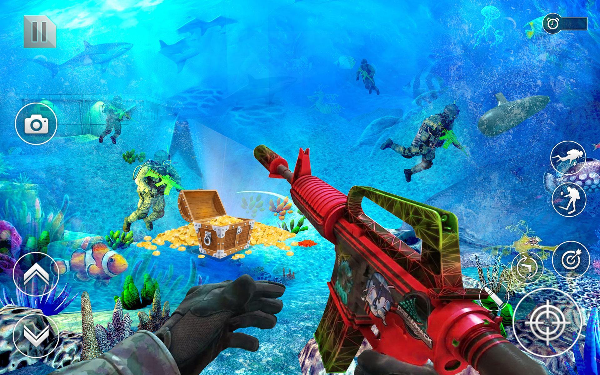 Underwater Treasure Hunt - Free FPS Shooting Game