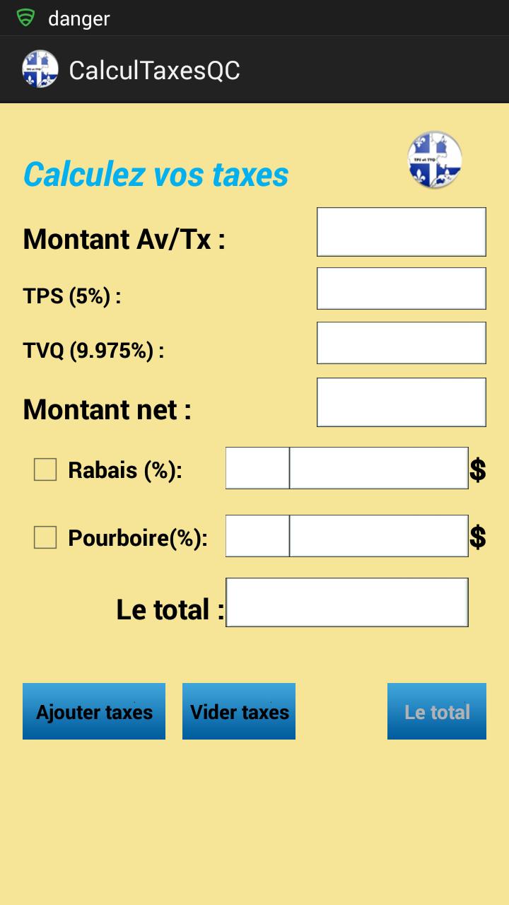 Calculatrice de taxes QC