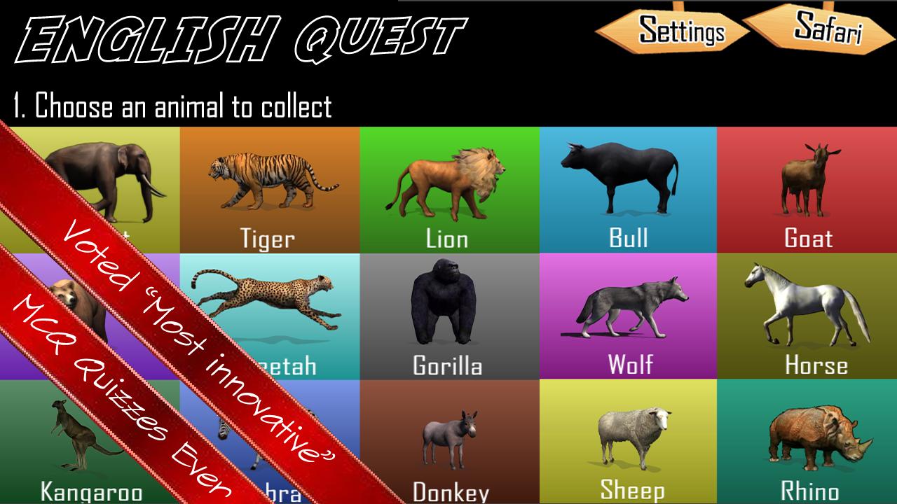 English Quiz Quest Third Grade