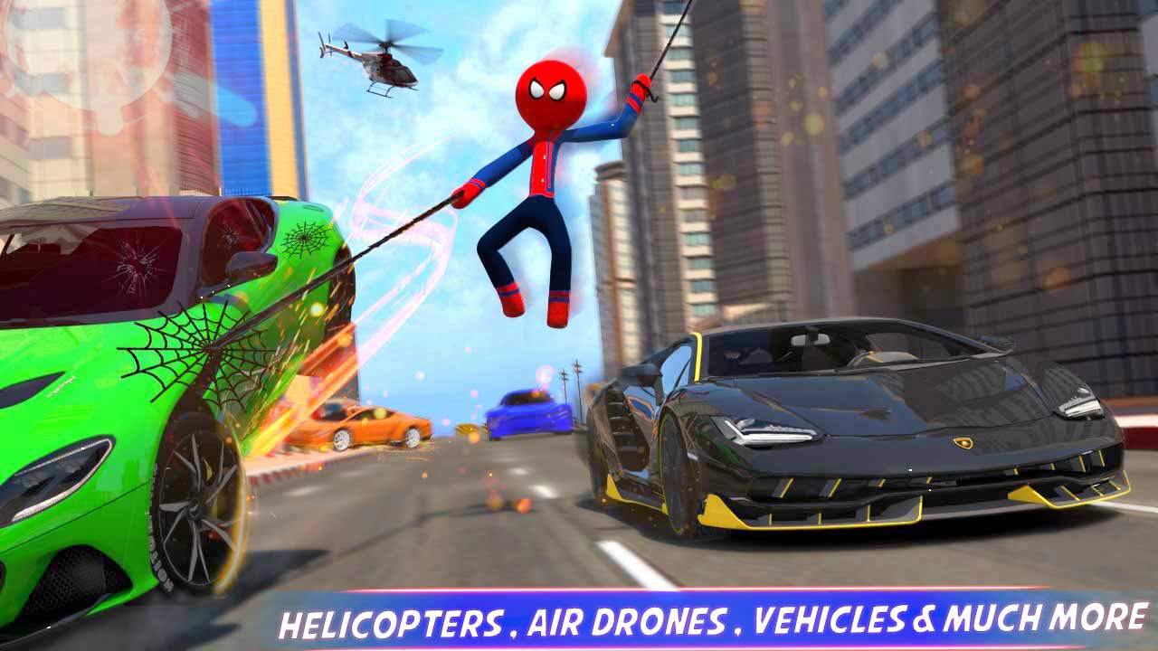 Super Stickman Rope Hero Gangster- Superhero Games